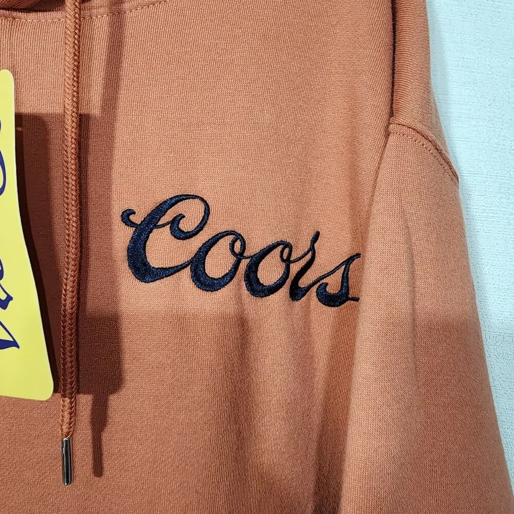 Coors golden Beer orange hoodie men's size large